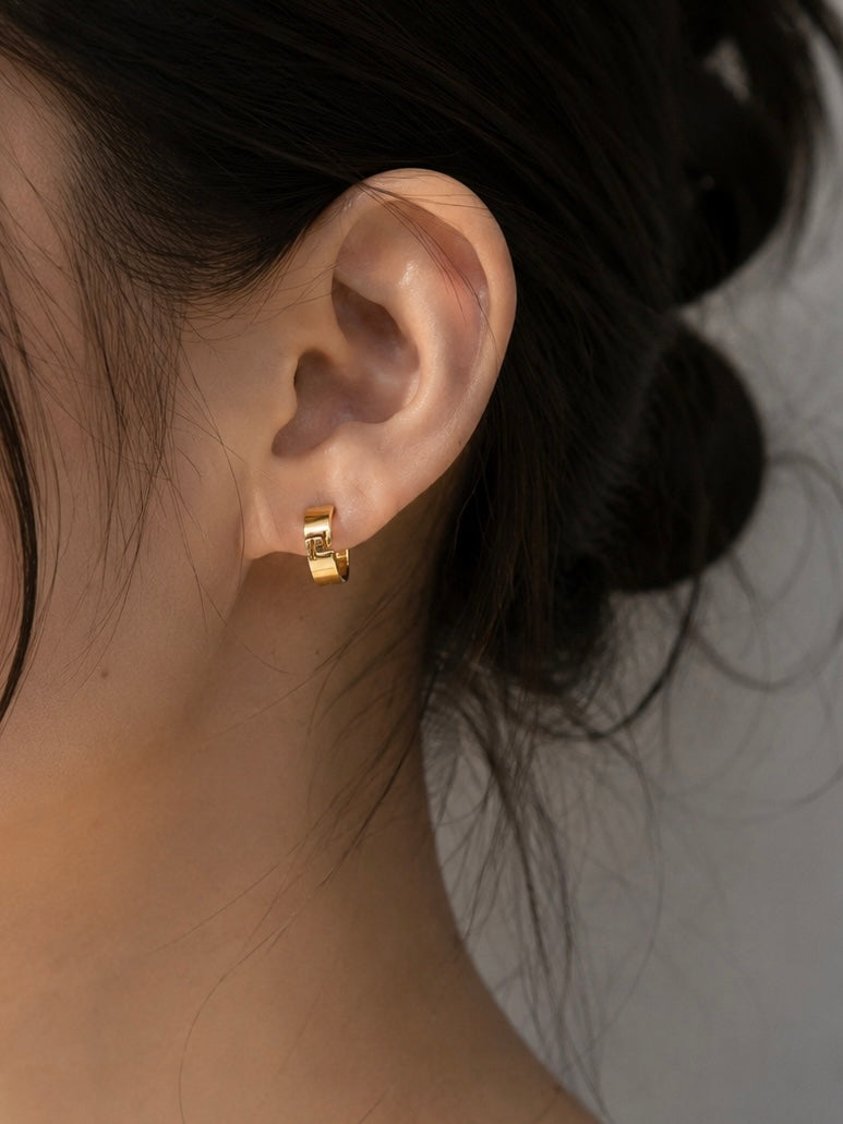 Gold Huggie Hoop Earrings