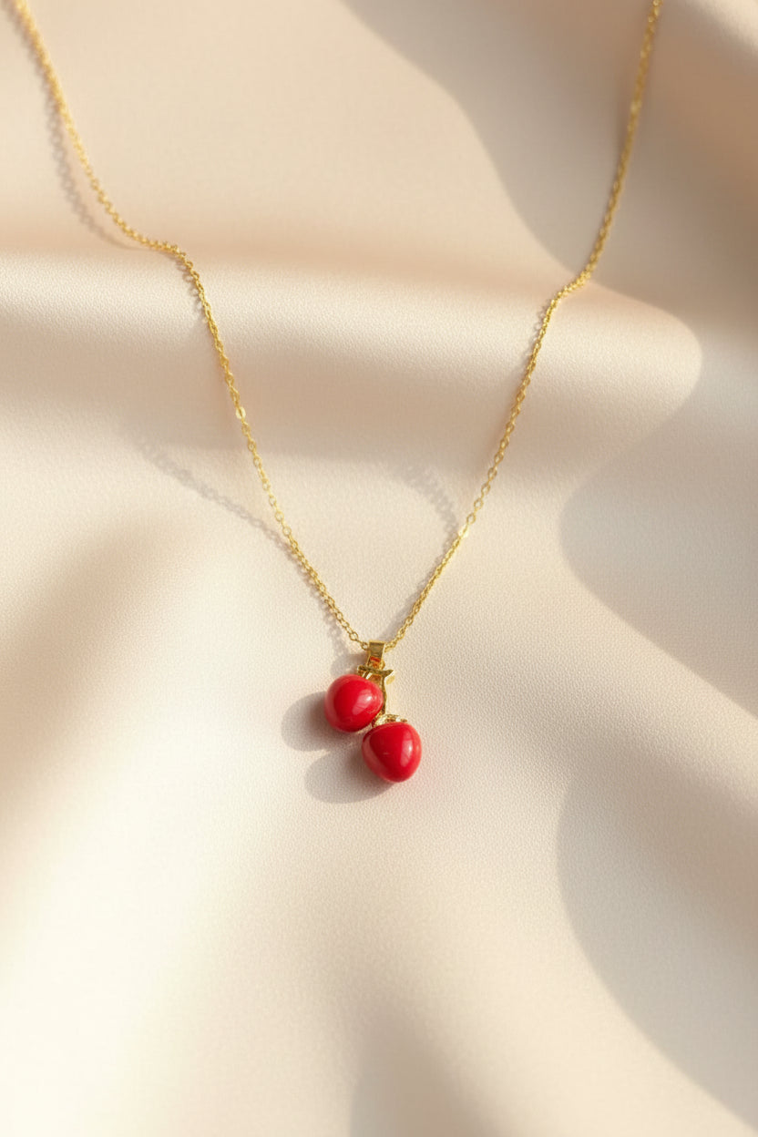 Red Cherry Pendant Necklace