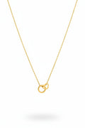 Gold Interlocked Circle & Heart Pendant Necklace