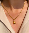 Gold Puffy Heart Pendant Necklace