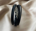 Feather Charm Leather Wrap Bracelet