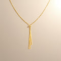 Gold Geometric Tassel Lariat Necklace