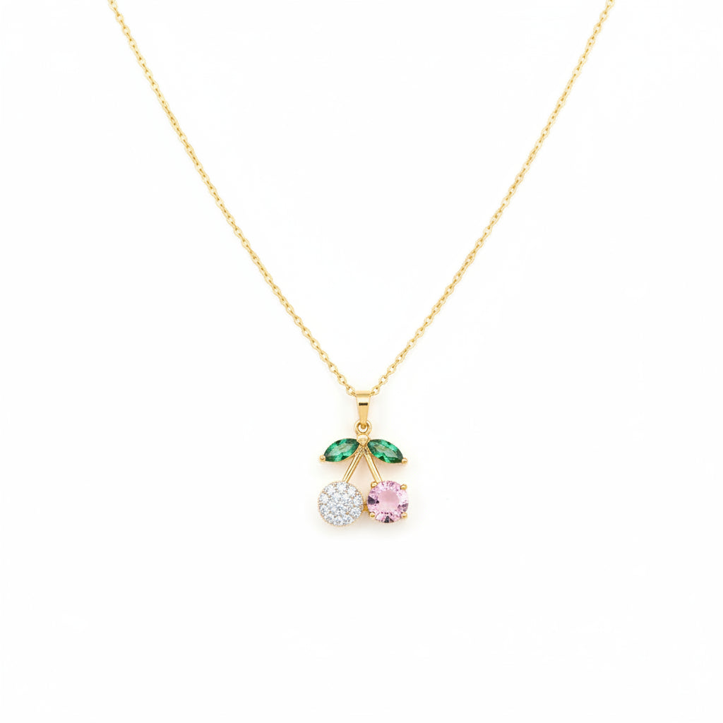 Crystal Cherry Pendant Necklace