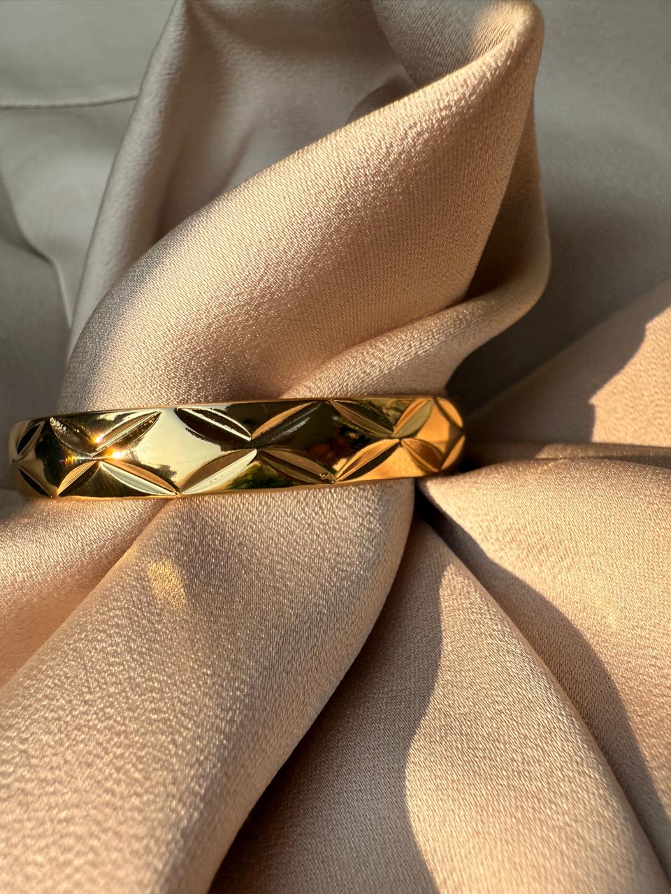 Gold Quilted Bangle Bracelet for Kids